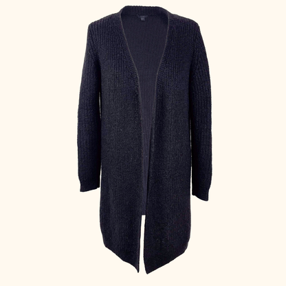 Cos Mohair Wool Blend Long Black Cardigan - Size XS