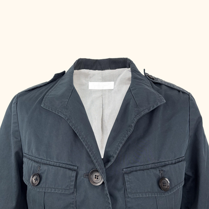 Nicole Fahri Navy Cotton Jacket - Size 12 Nicole Fahri