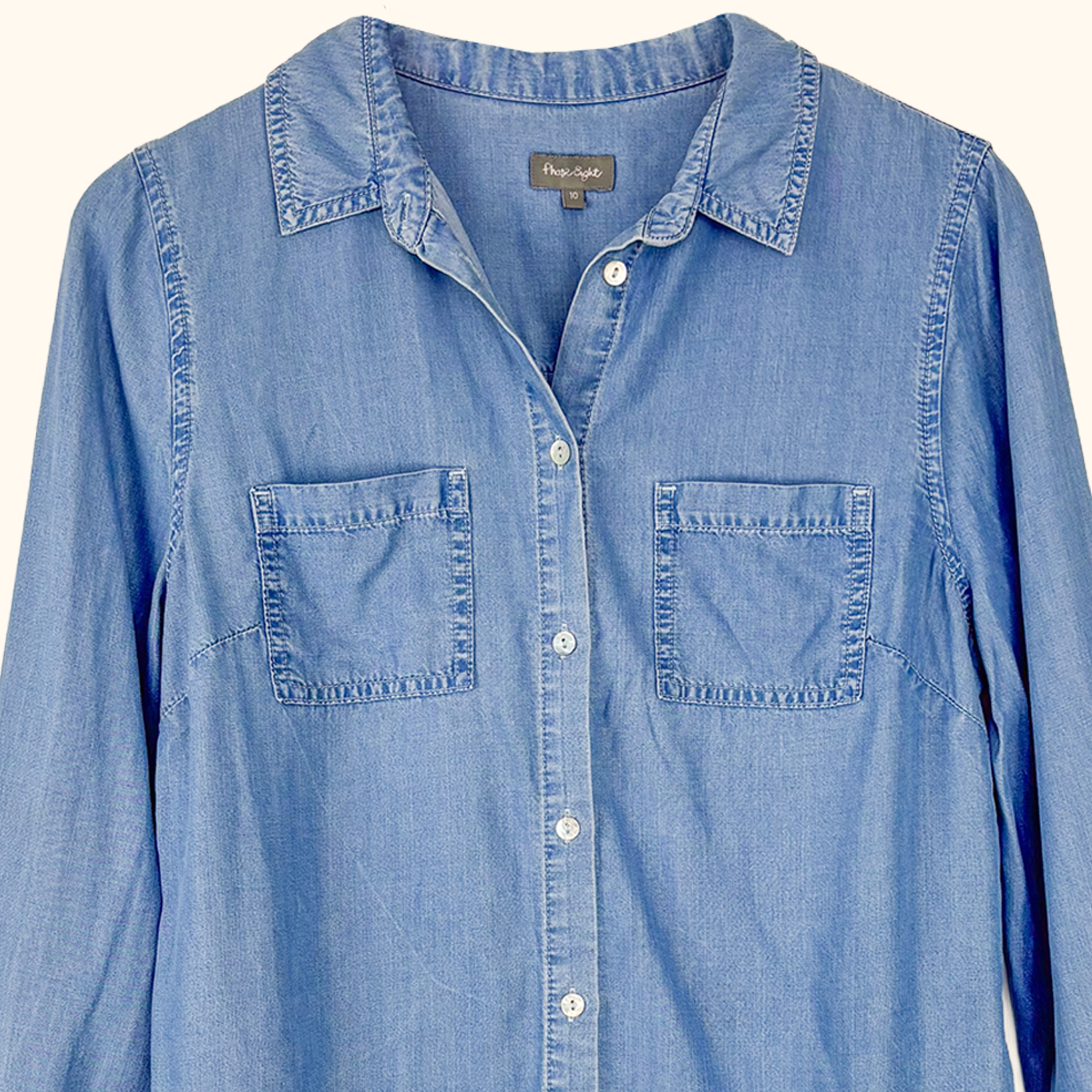 Phase Eight Blue Lyocell Shirt - Size 10 Phase Eight