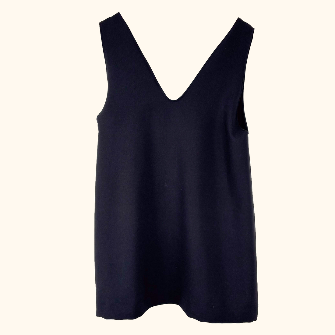 Italian Black V-Neck Mini Dress - Size Medium Sunshine Thrift