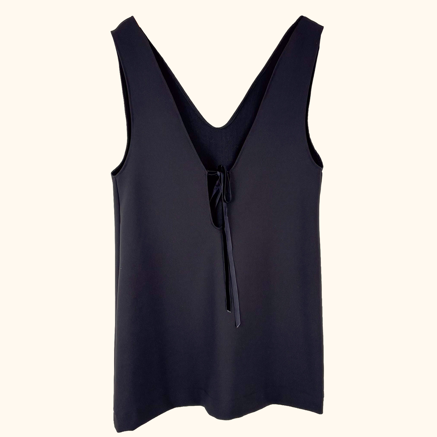 Italian Black V-Neck Mini Dress - Size Medium Sunshine Thrift