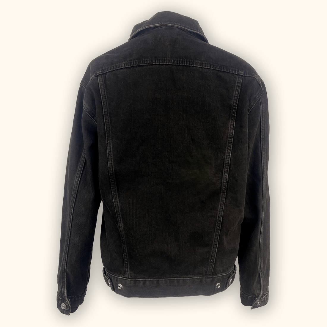 Topshop Washed Out Black Denim Jacket - Size 8