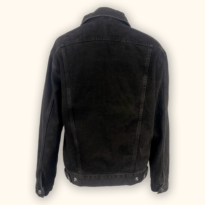 Topshop Washed Out Black Denim Jacket - Size 8