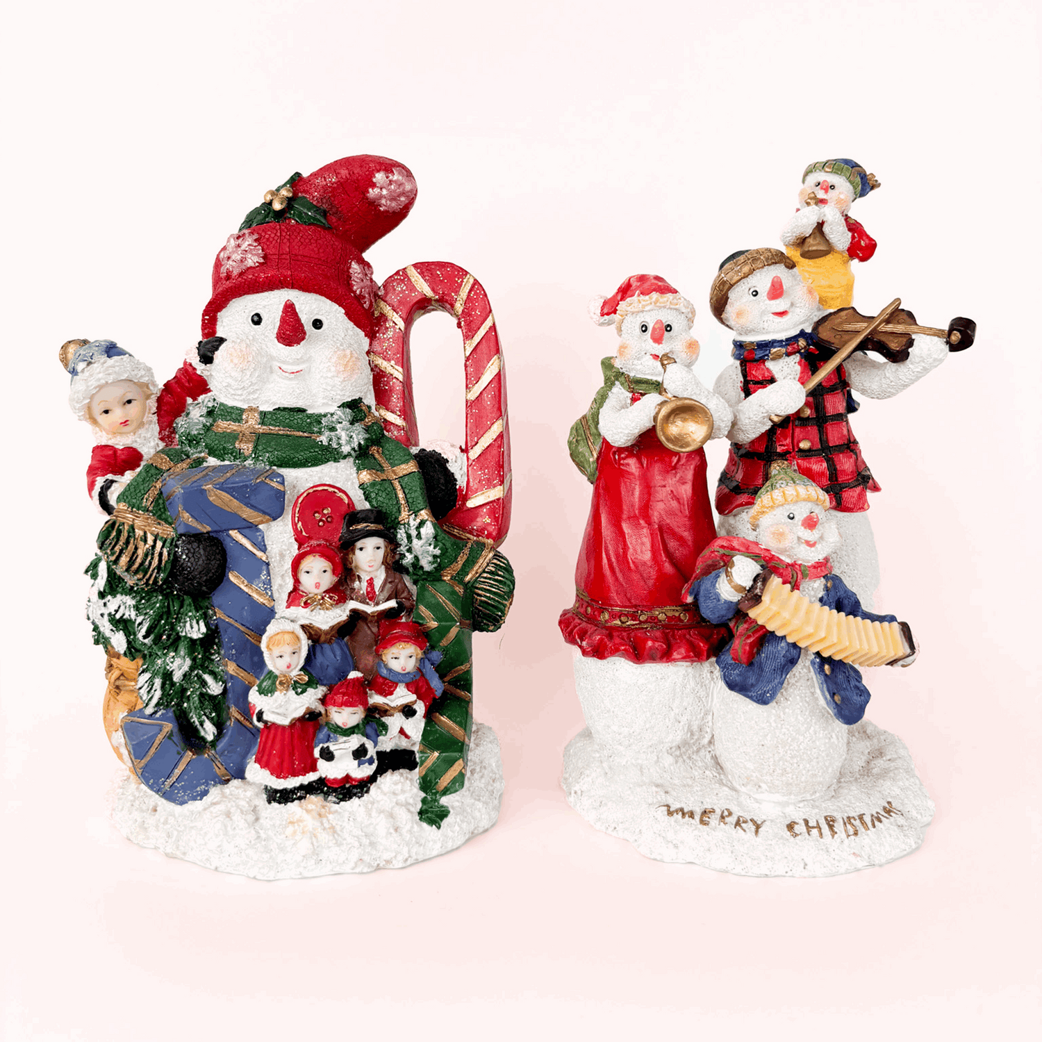 Resin Snowman Christmas Ornaments Set of 2 Sunshine Thrift
