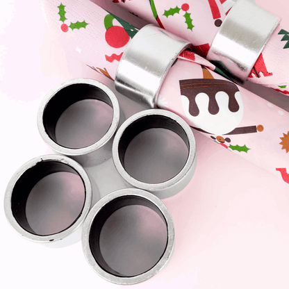 Chunky Grey Metallic Silver Napkin Rings Set of 8 Sunshine Thrift