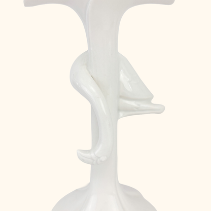 Fitz &amp; Floyd 1980s White Porcelain Flamingo Candle Holders - Set of 2 Fitz &amp; Floyd
