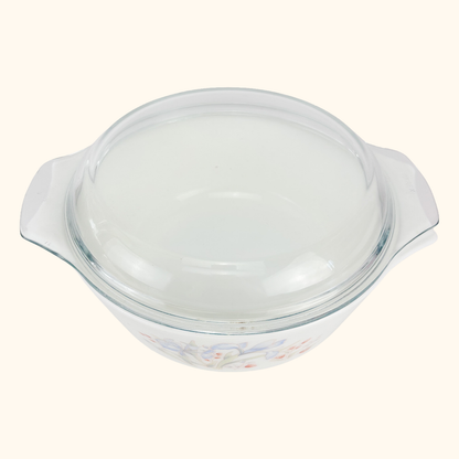 Pyrex Corning Blue Iris Casserole Dish Vintage 1970s Pyrex Corning