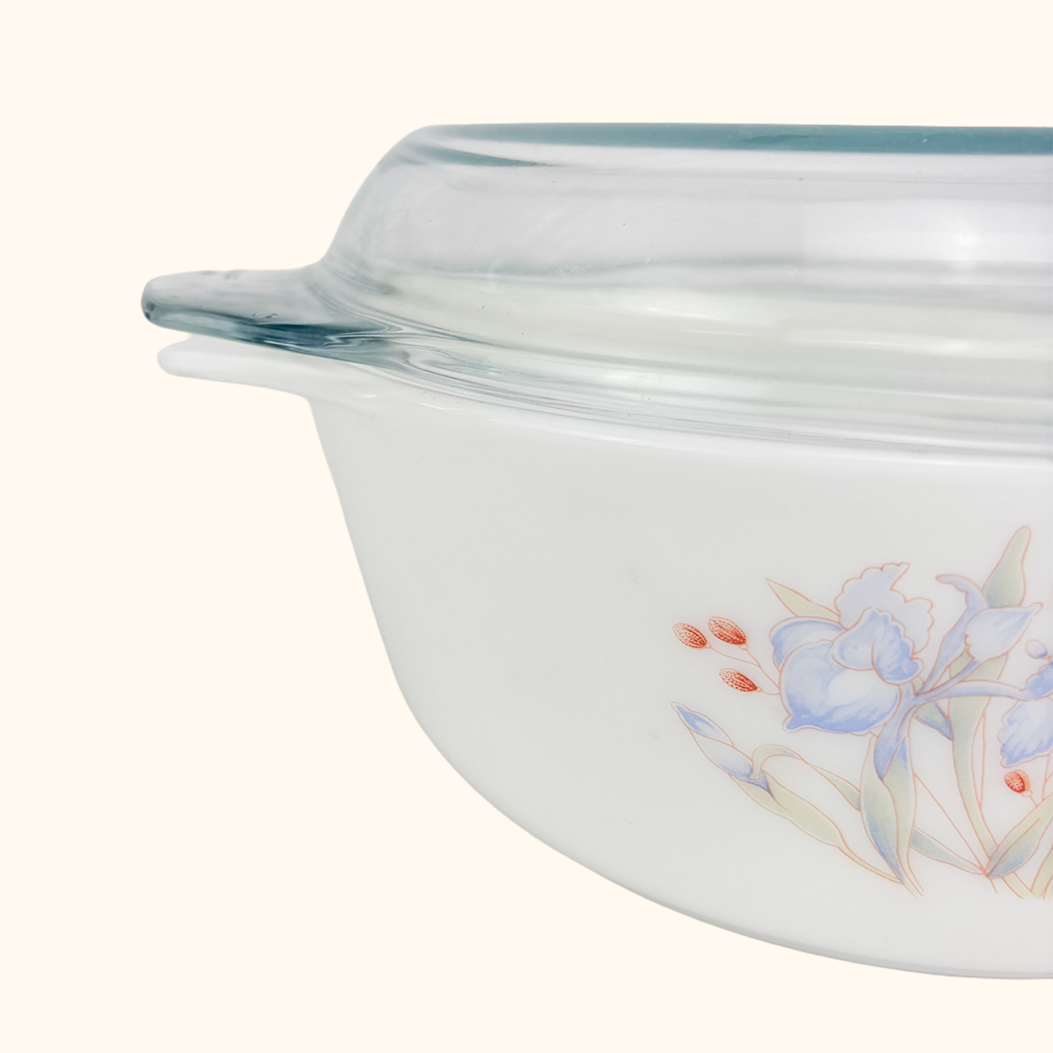 Pyrex Corning Blue Iris Casserole Dish Vintage 1970s Pyrex Corning