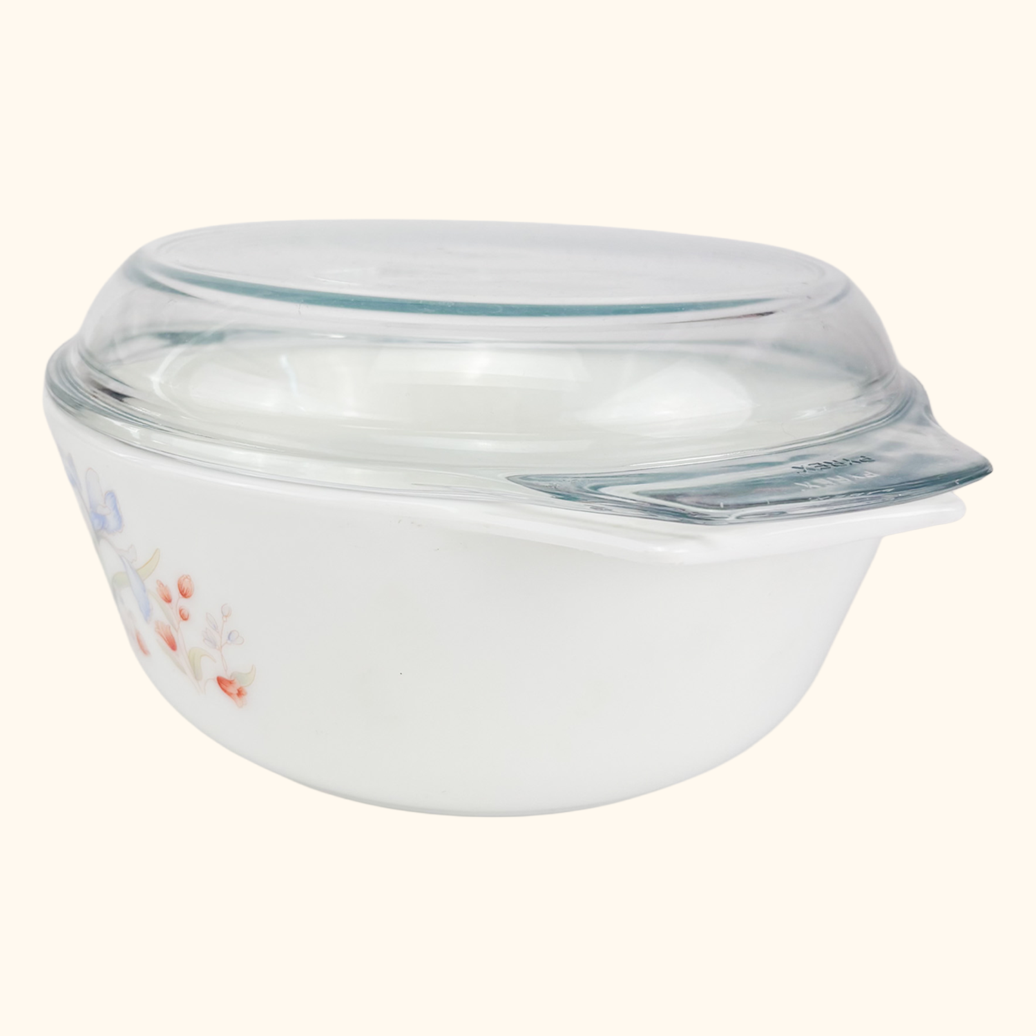 Pyrex Corning Blue Iris Casserole Dish Vintage 1970s Pyrex Corning