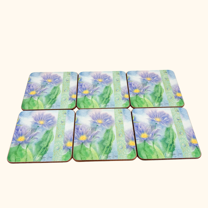 Portmeirion Petula Stone Waterlilies Coasters - Set of 6 Portmeirion