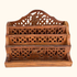 Hand Carved Walnut Letter Rack Brass Inlay Sunshine Thrift