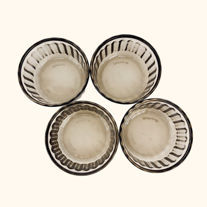 Arcopal France Smoked Glass Ramekin Bowls - Set of 4 Arcoroc