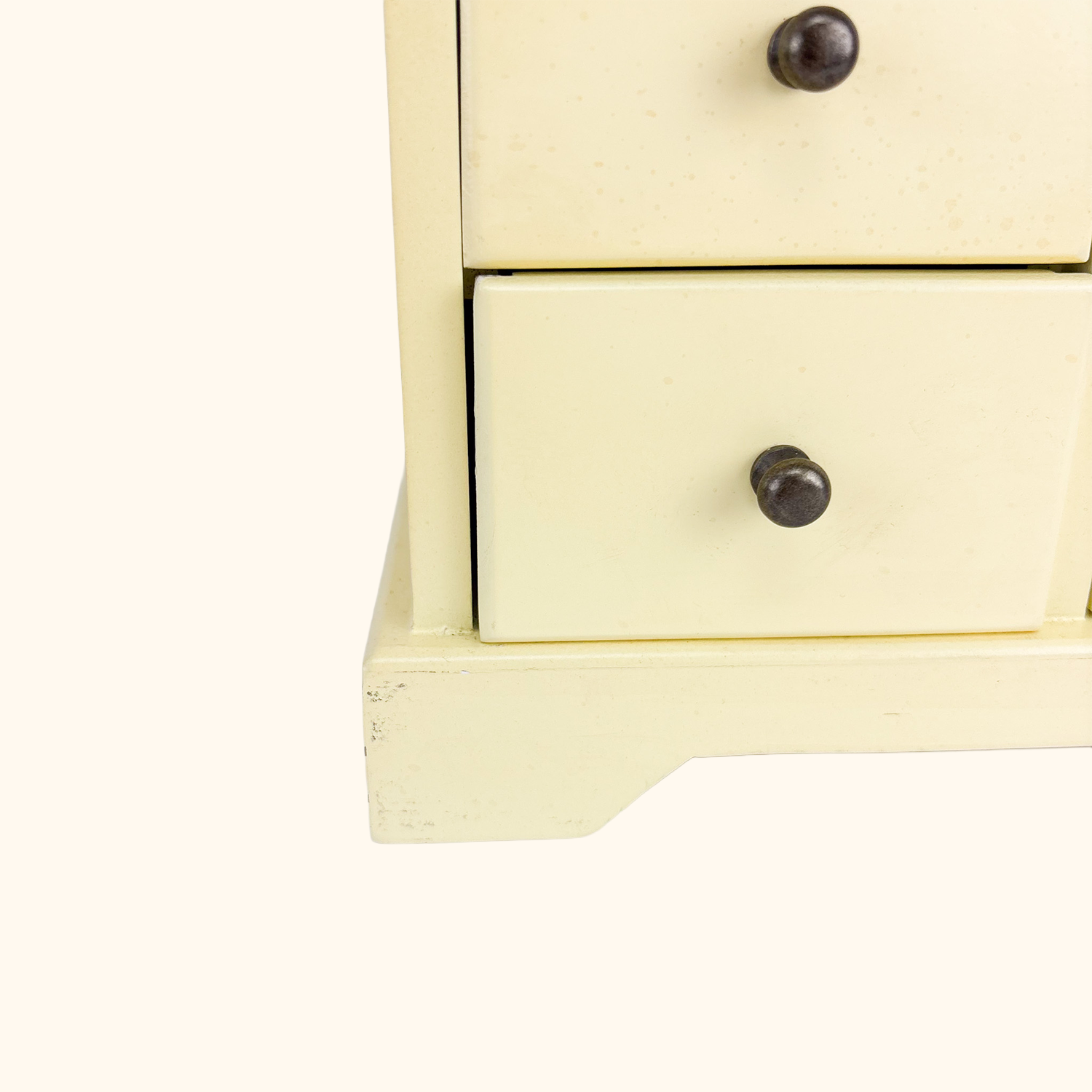 Cream Wood Jewellery Box Velvet Lined Sunshine Thrift