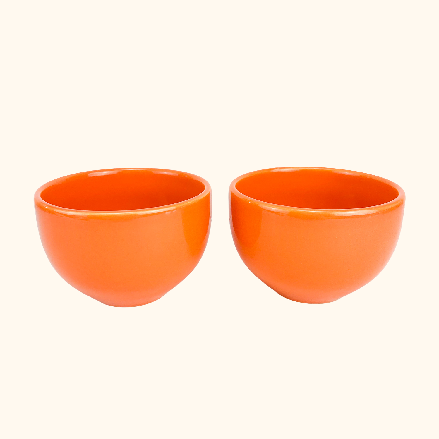 Tams Pottery Orange Large Coffee Mugs - Set of 2 Tams Pottery