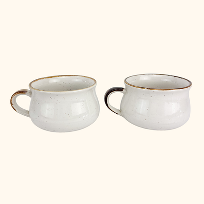 Vintage 1970s Soup Mugs Mushroom Oxtail Soup - Set of 2 Sunshine Thrift