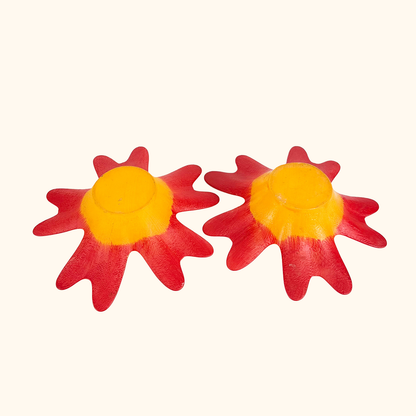 Art Glass Flower Candle Holders - Set of 2 Sunshine Thrift