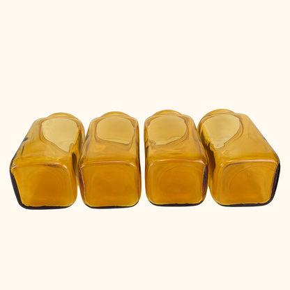 Bormioli Amber Glass Storage Jars with Lid - Set of 4 Luigi Bormioli
