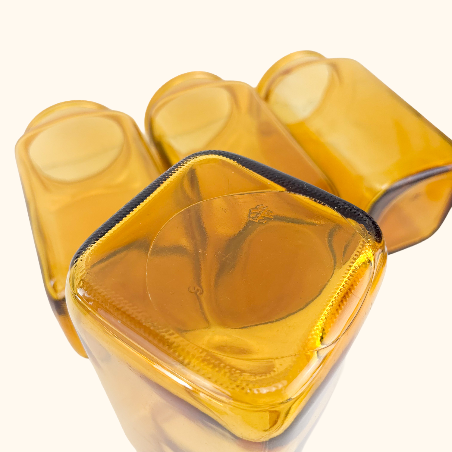 Bormioli Amber Glass Storage Jars with Lid - Set of 4 Luigi Bormioli