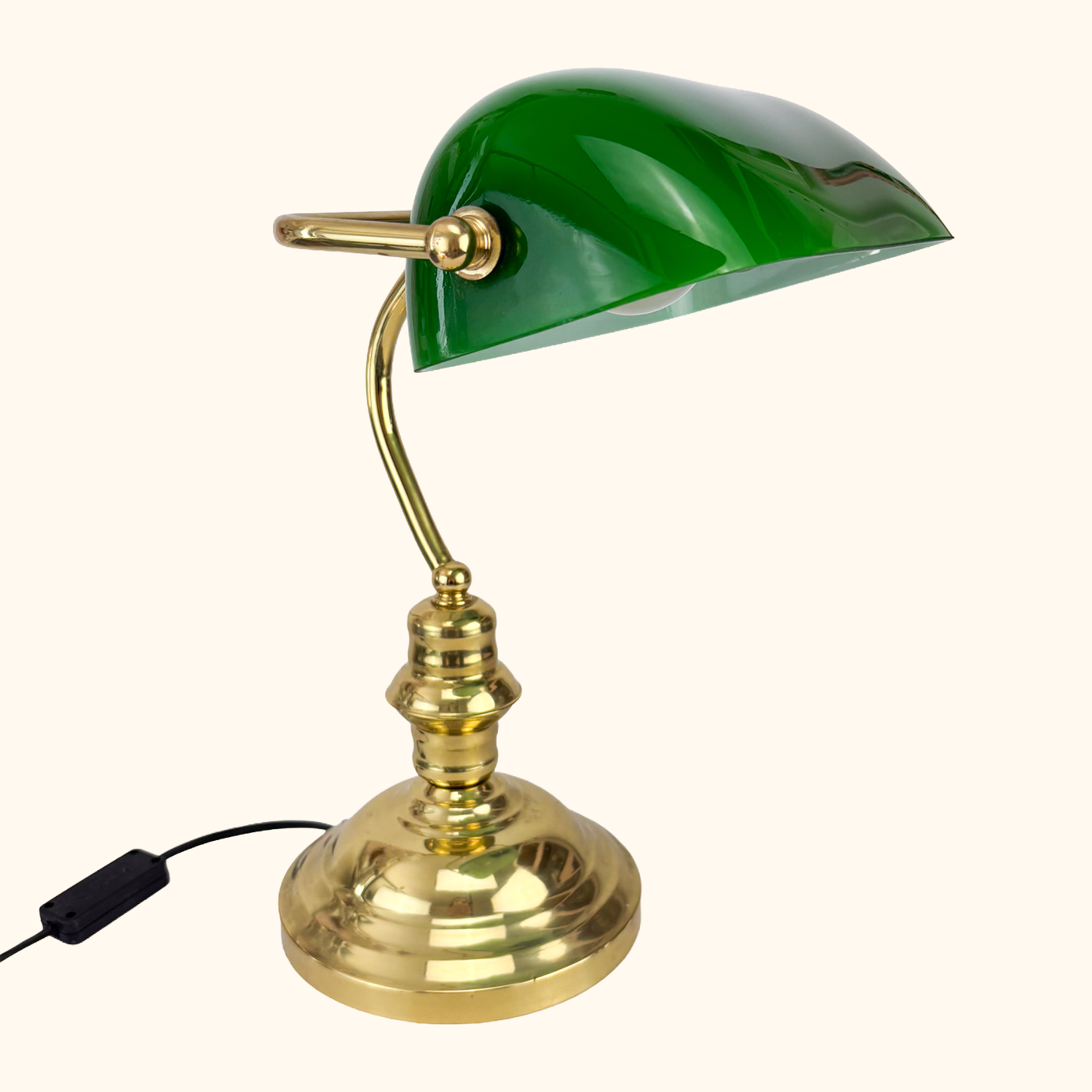 Bankers Desk Lamp With Green Glass Shade Sunshine Thrift