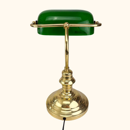 Bankers Desk Lamp With Green Glass Shade Sunshine Thrift