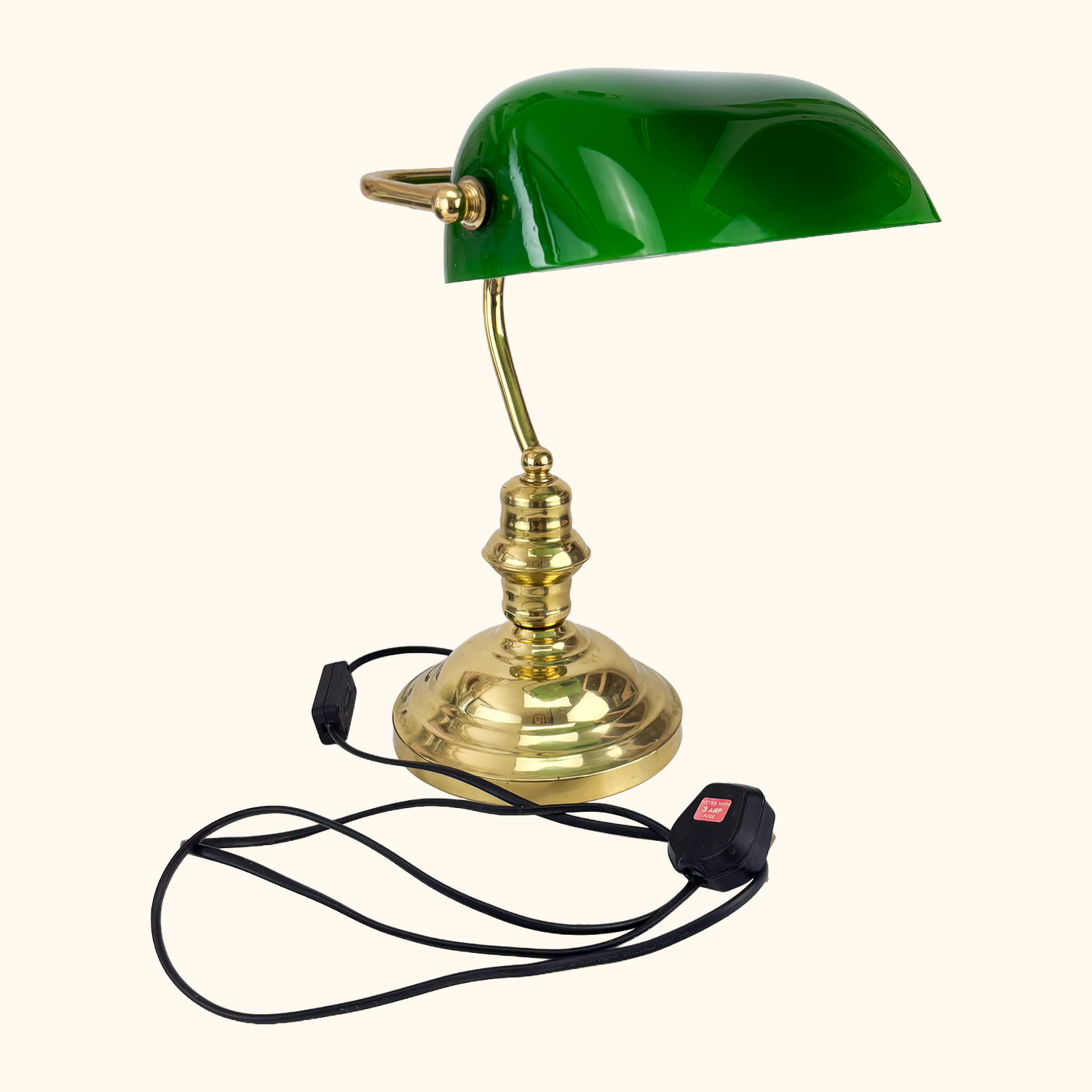 Bankers Desk Lamp With Green Glass Shade Sunshine Thrift