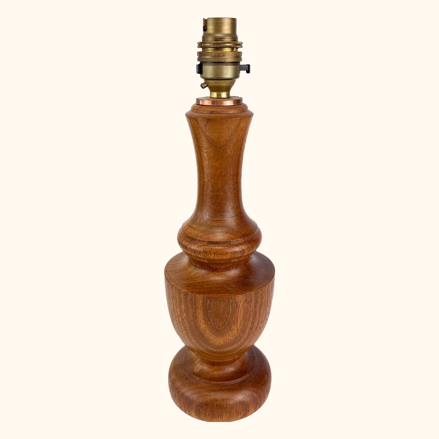 Vintage Oak Wood Turned Table Lamp Base Sunshine Thrift