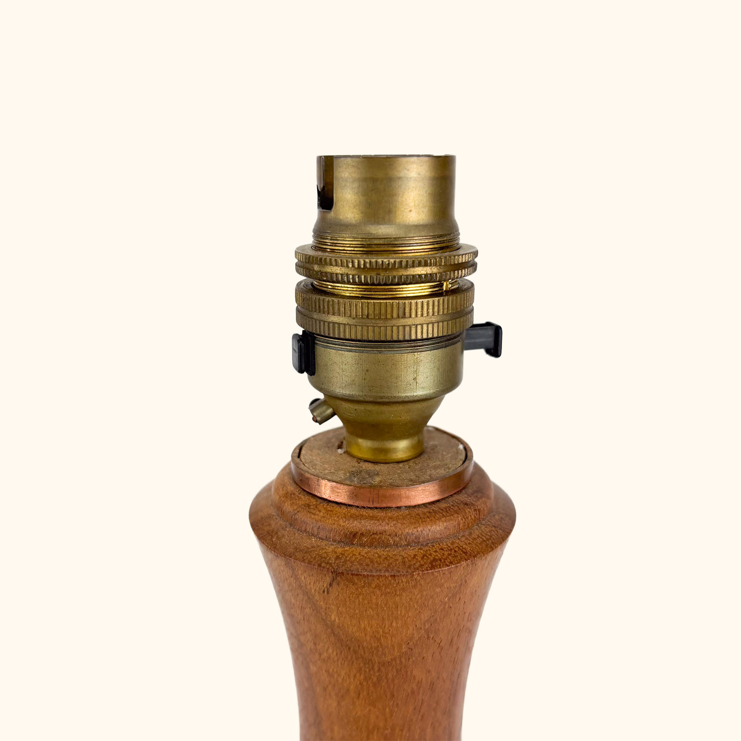 Vintage Oak Wood Turned Table Lamp Base Sunshine Thrift
