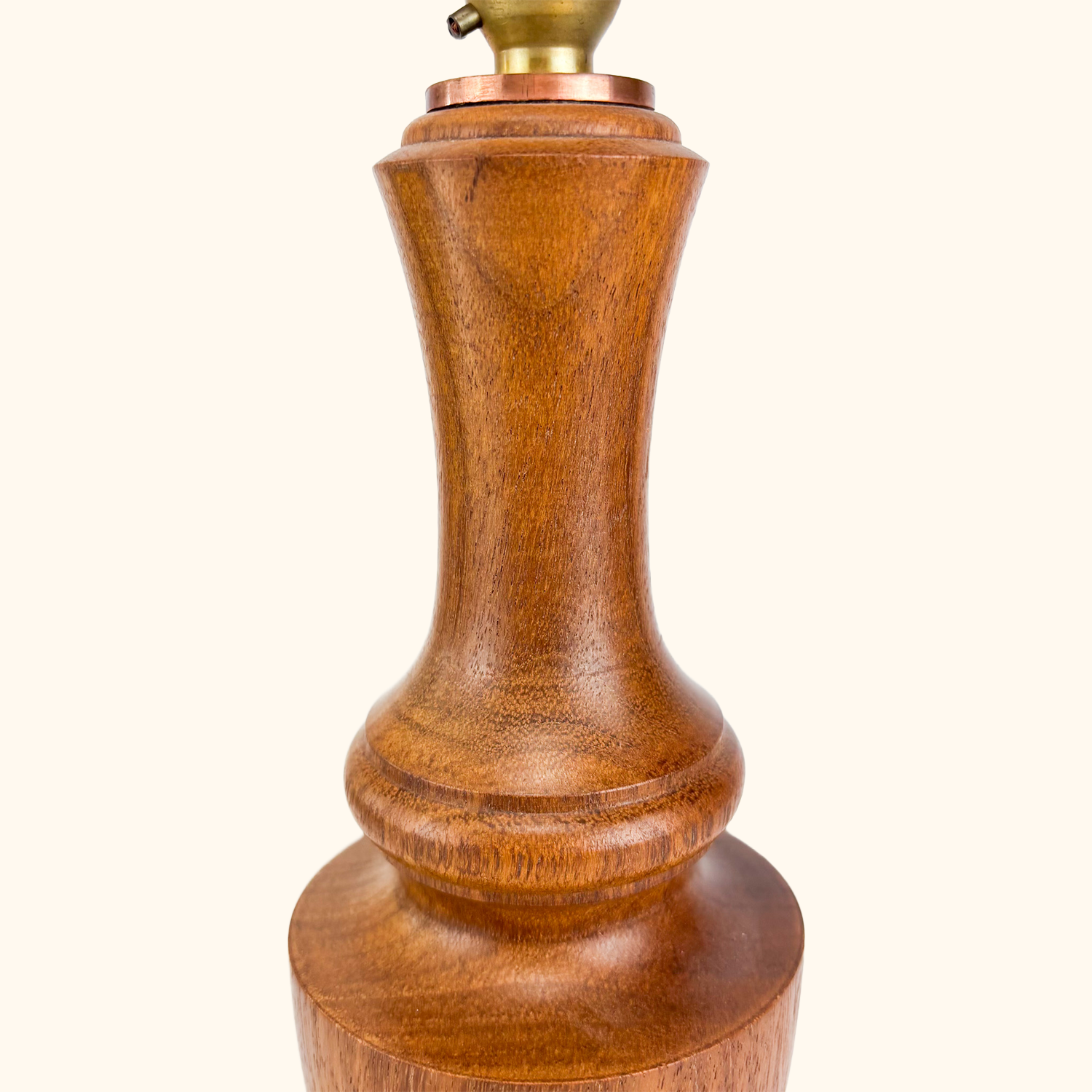 Vintage Oak Wood Turned Table Lamp Base Sunshine Thrift