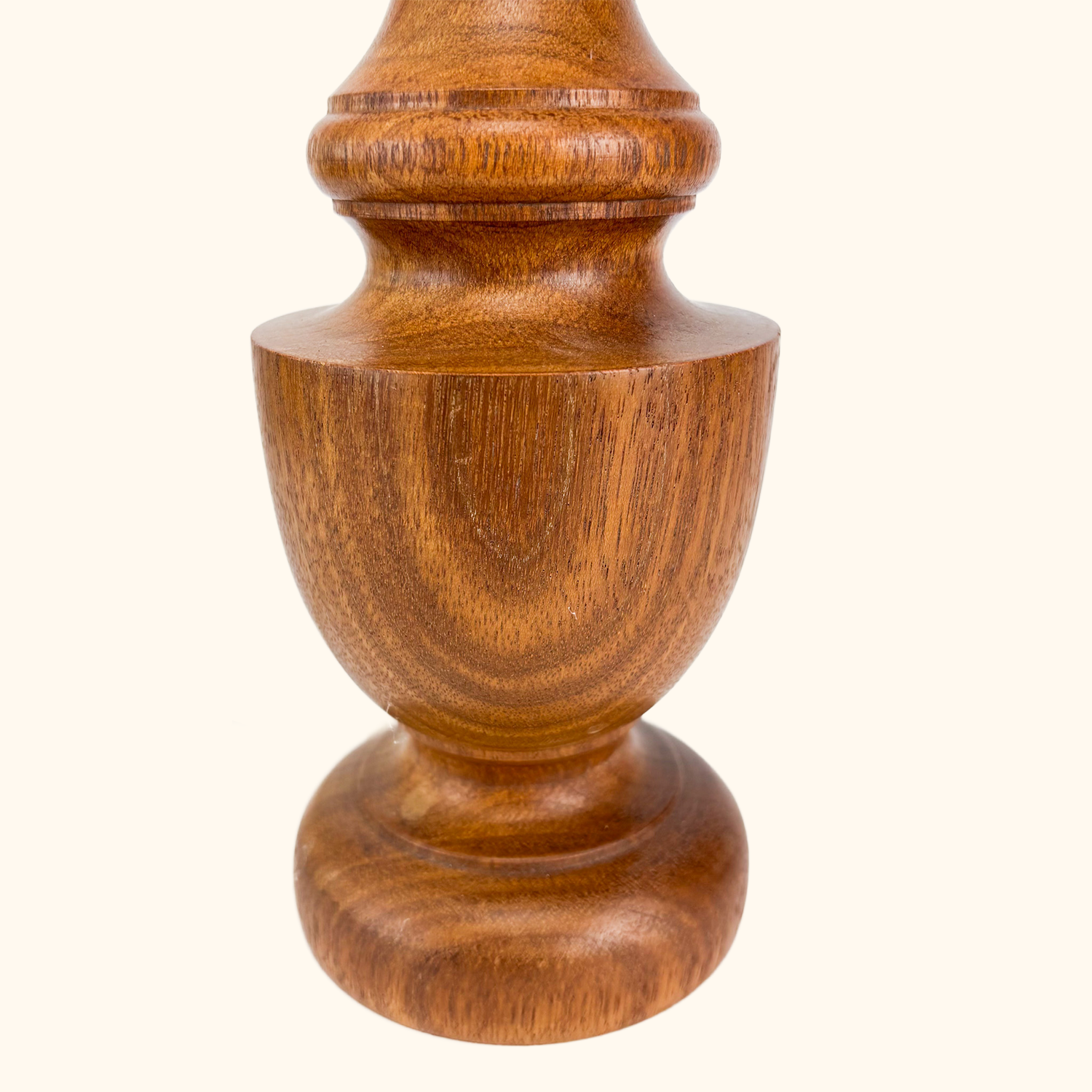 Vintage Oak Wood Turned Table Lamp Base Sunshine Thrift