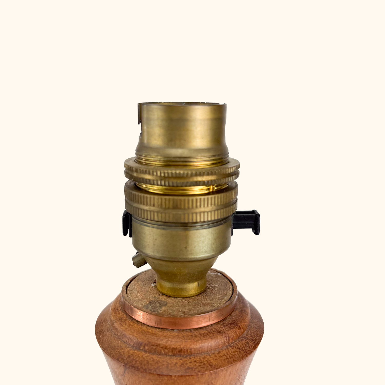Vintage Oak Wood Turned Table Lamp Base Sunshine Thrift