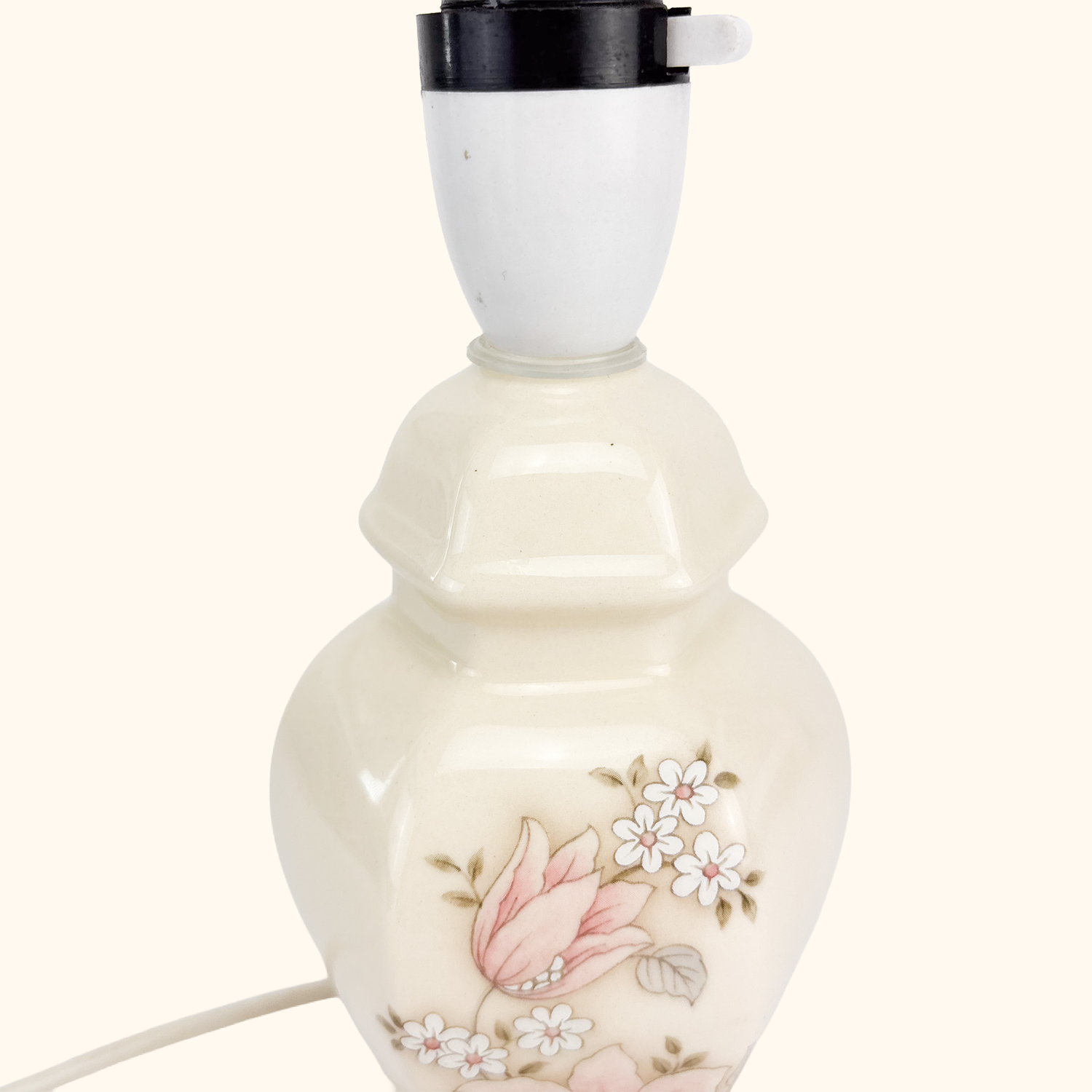 Small Ceramic Ginger Jar Floral Lamp Base Sunshine Thrift