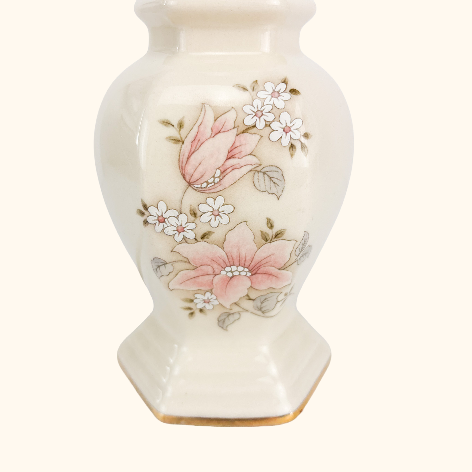 Small Ceramic Ginger Jar Floral Lamp Base Sunshine Thrift