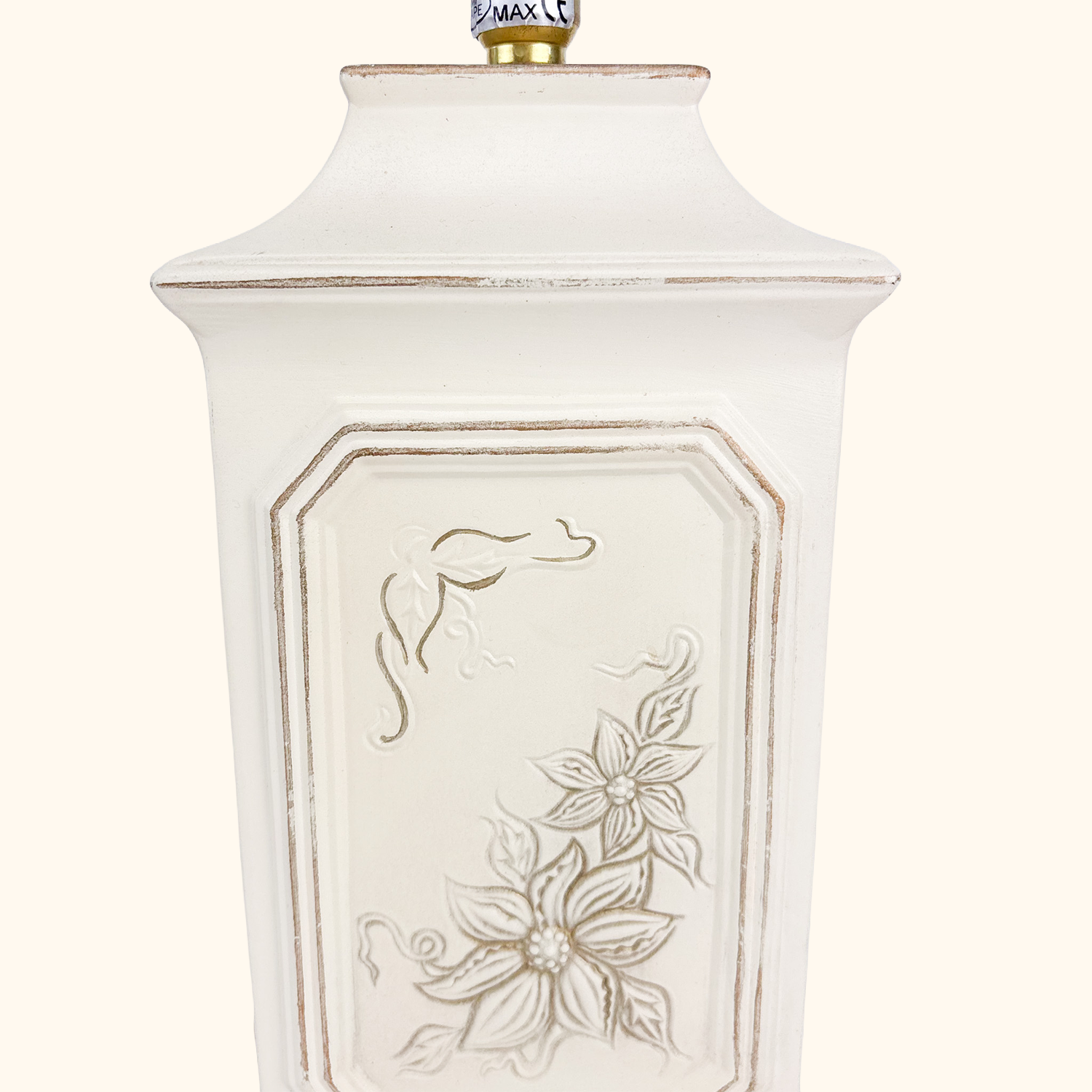 M&amp;S Floral Column Ceramic Table Lamp Base M&amp;S Home