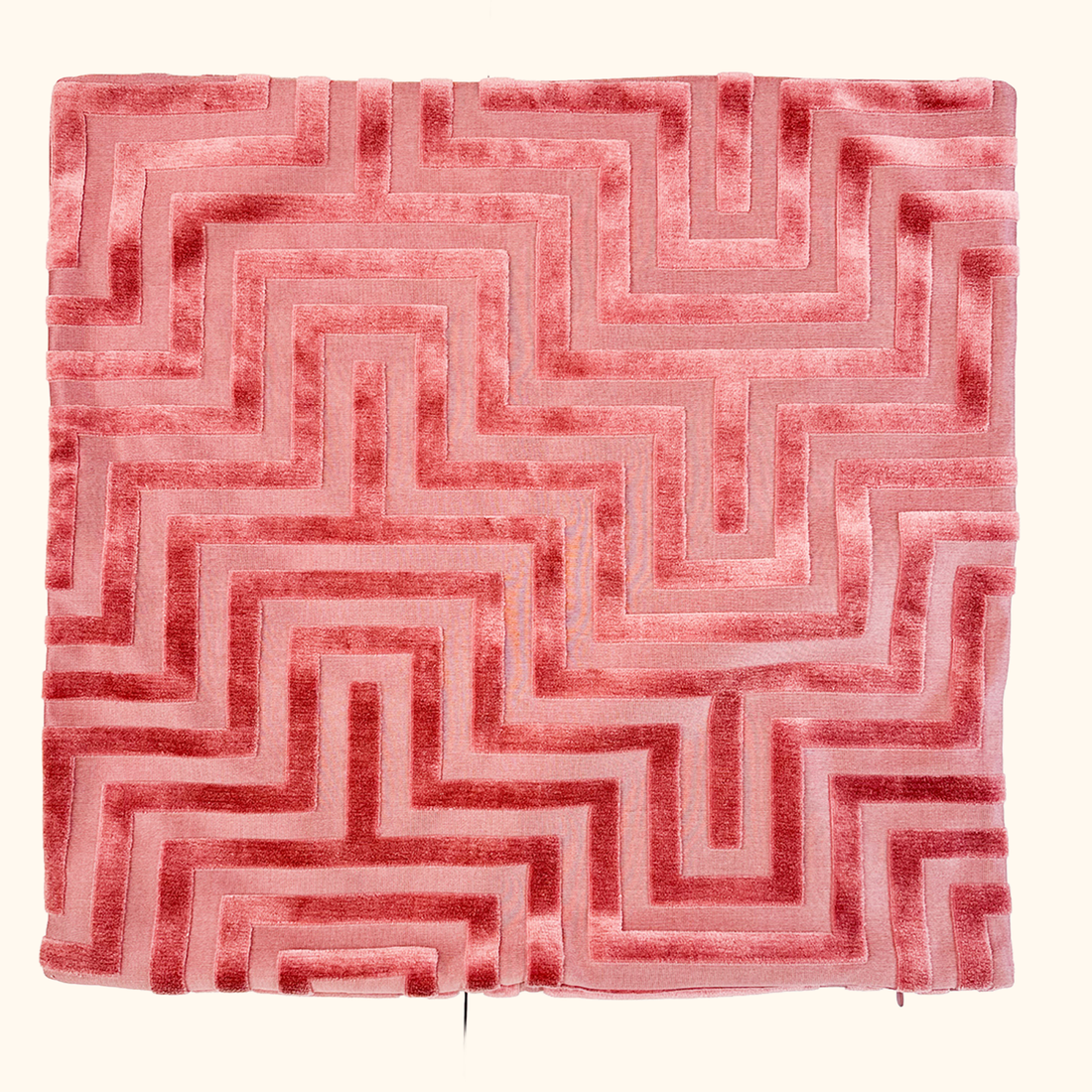 H&amp;M Pink Velvet Geometric Cushion Covers Pair 50cm H&amp;M
