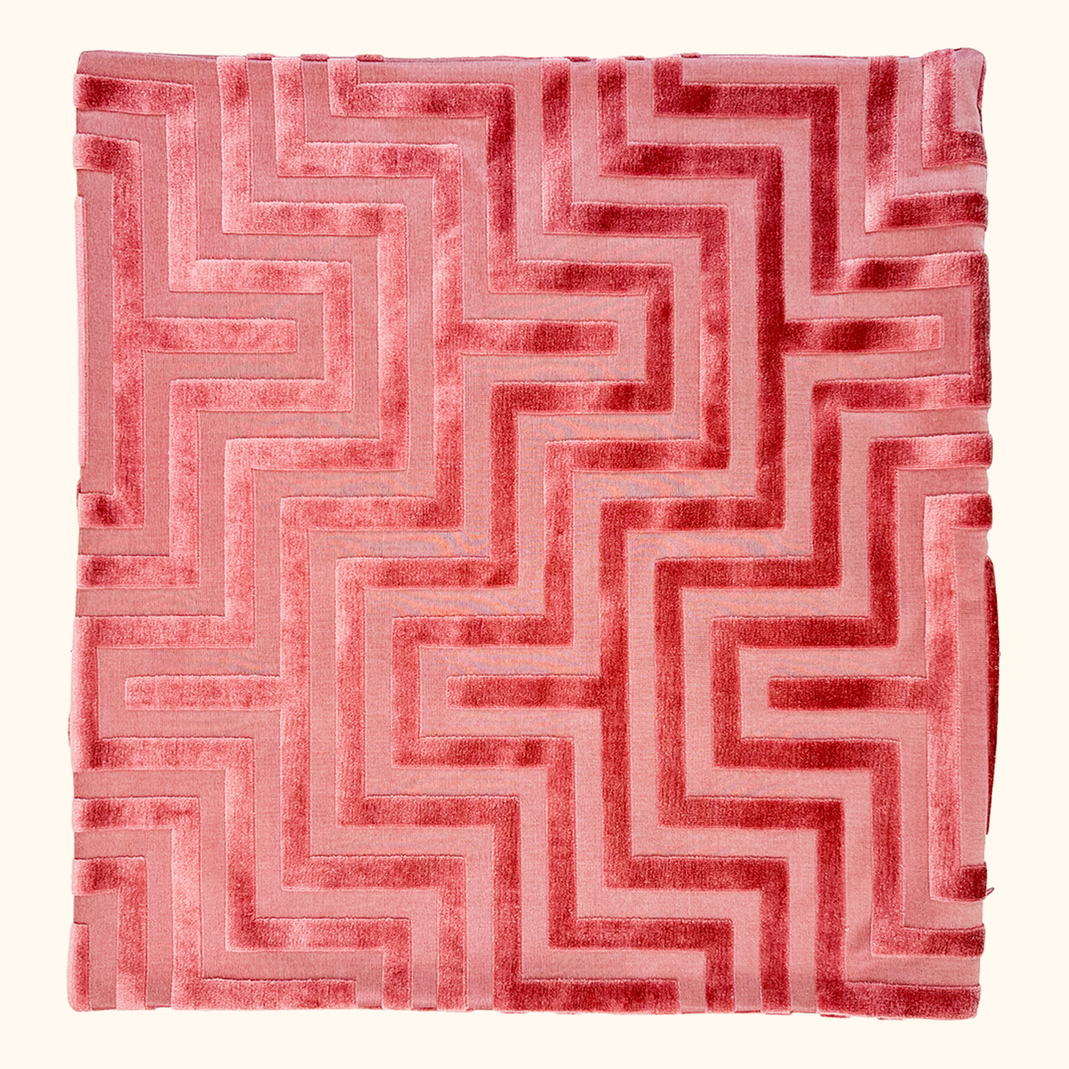 H&amp;M Pink Velvet Geometric Cushion Covers Pair 50cm H&amp;M