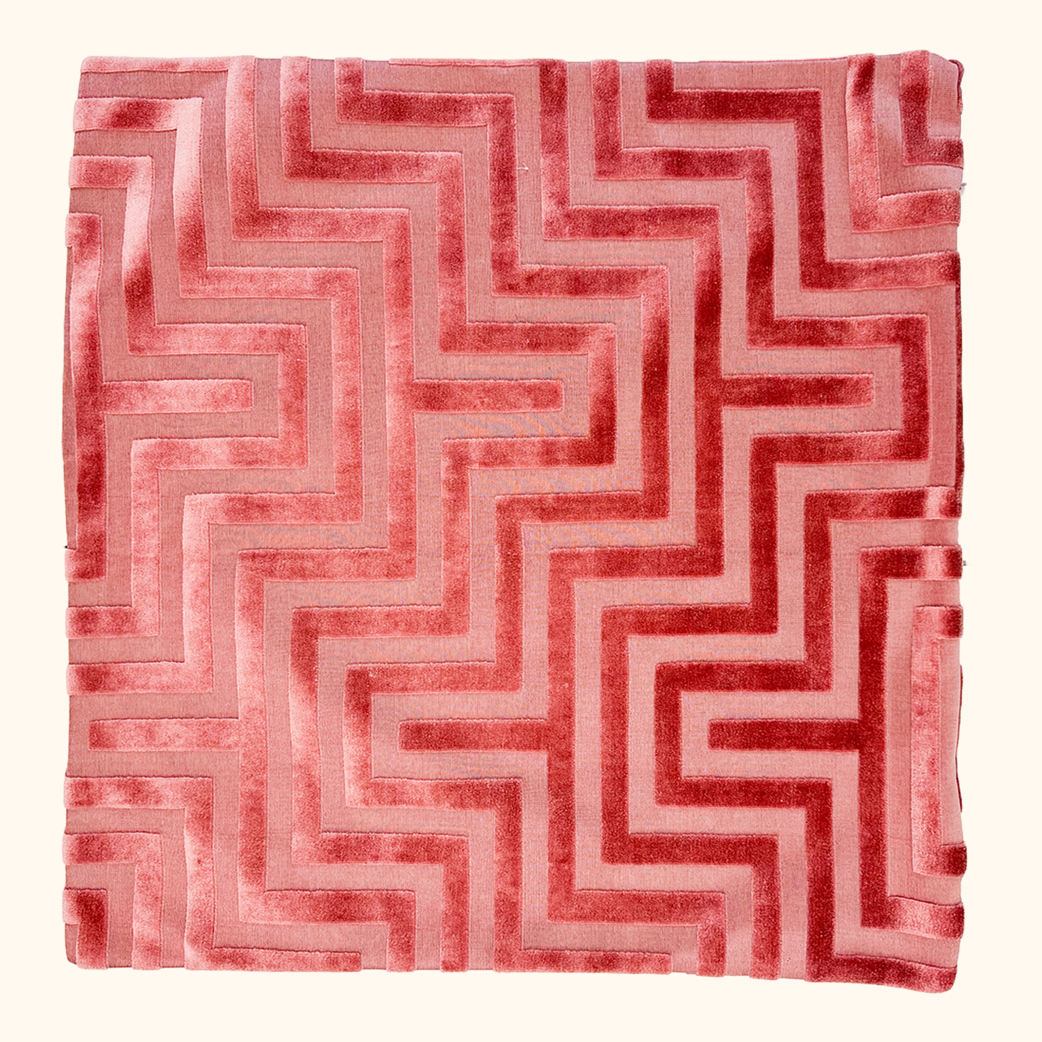 H&amp;M Pink Velvet Geometric Cushion Covers Pair 50cm H&amp;M