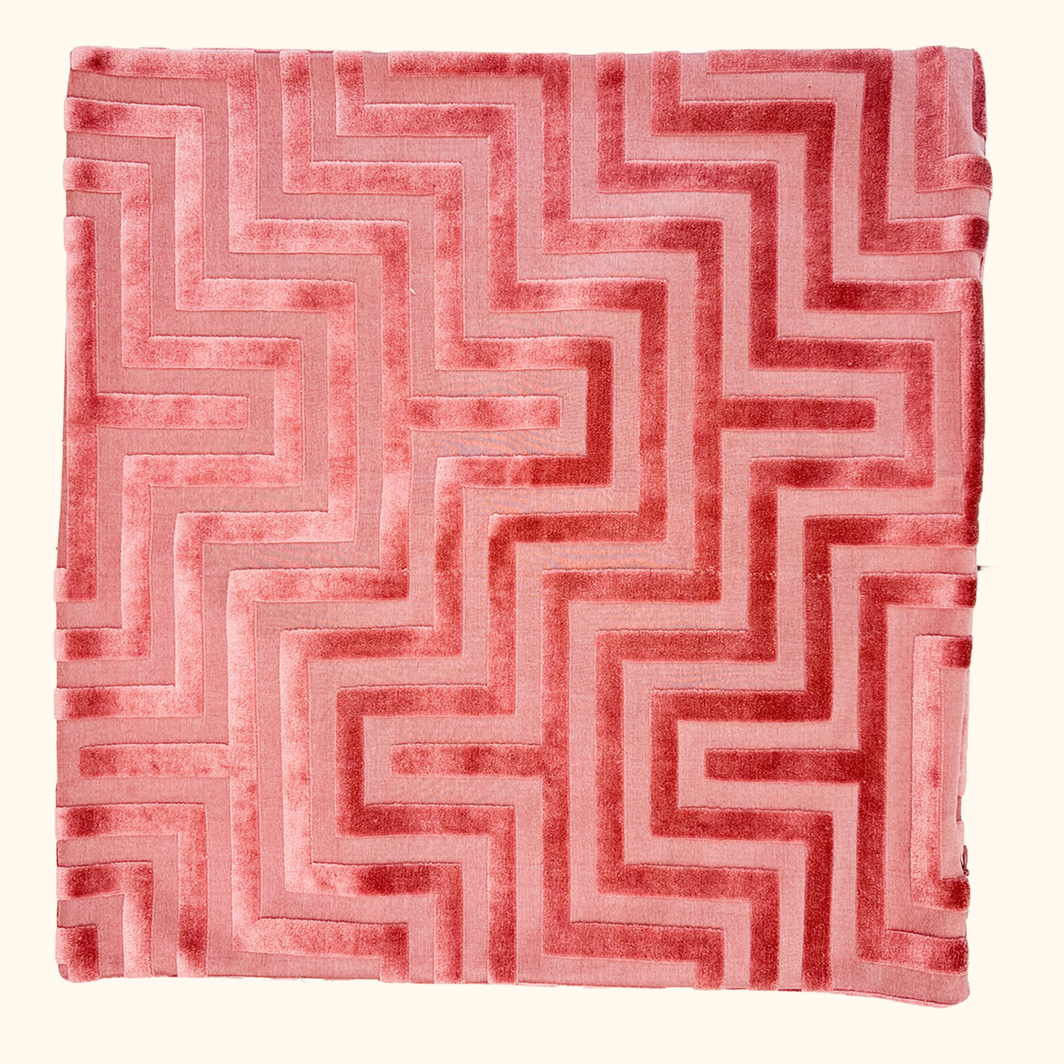 H&amp;M Pink Velvet Geometric Cushion Covers Pair 50cm H&amp;M
