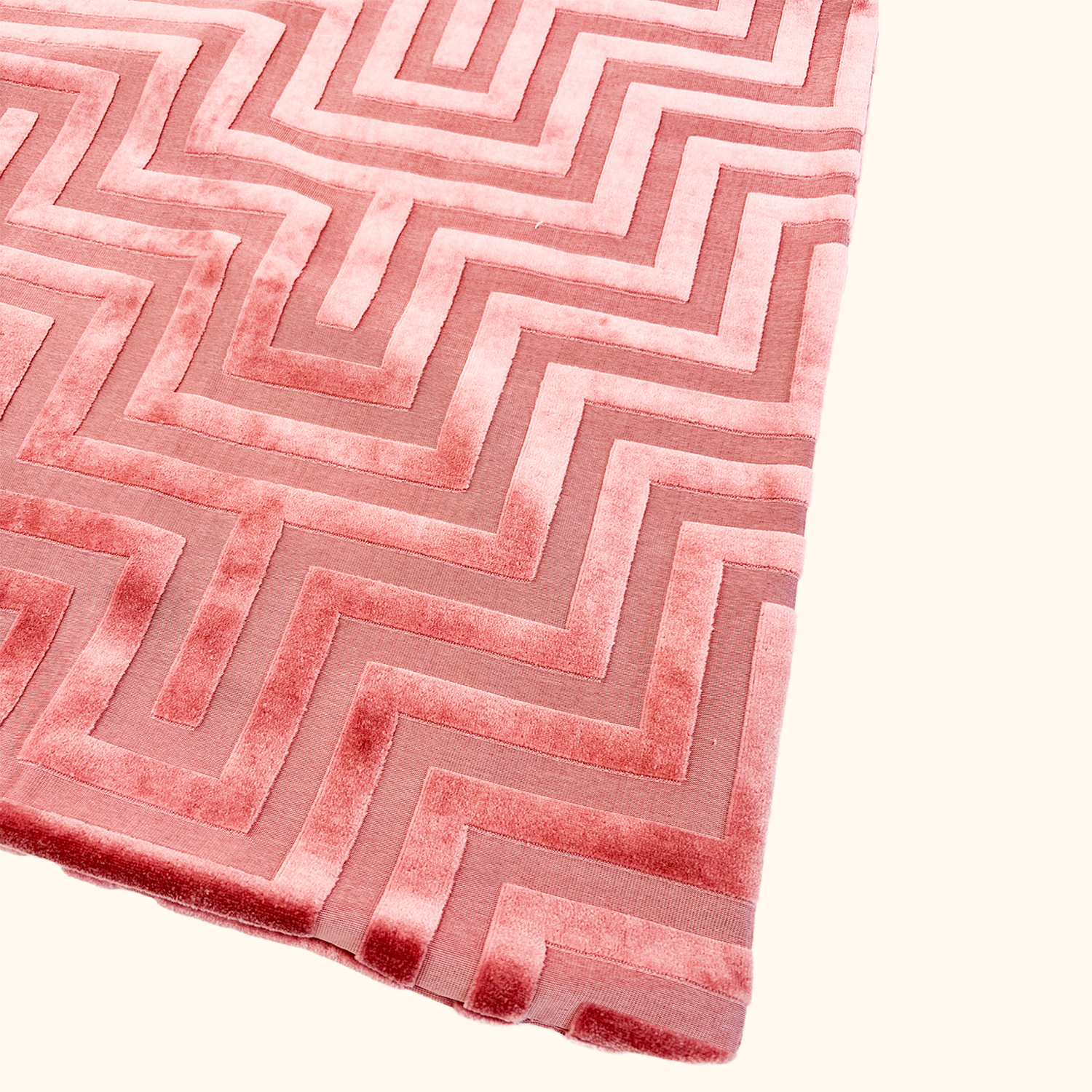 H&amp;M Pink Velvet Geometric Cushion Covers Pair 50cm H&amp;M
