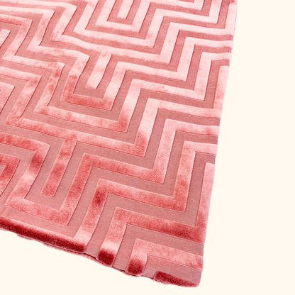 H&amp;M Pink Velvet Geometric Cushion Covers Pair 50cm H&amp;M