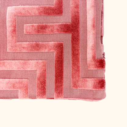 H&amp;M Pink Velvet Geometric Cushion Covers Pair 50cm H&amp;M