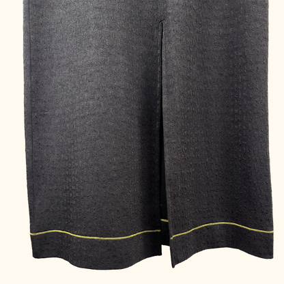 Ganni Black Contrast Stitch Maxi Dress - Size 10