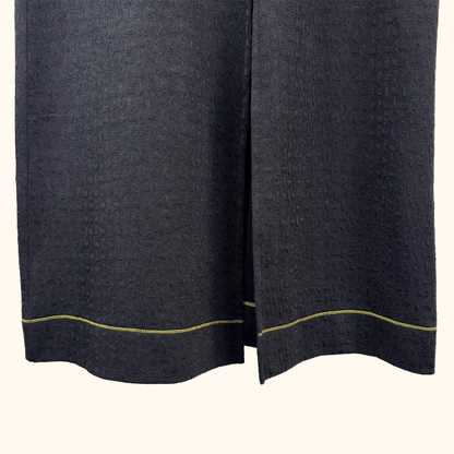 Ganni Black Contrast Stitch Maxi Dress - Size 10 Ganni