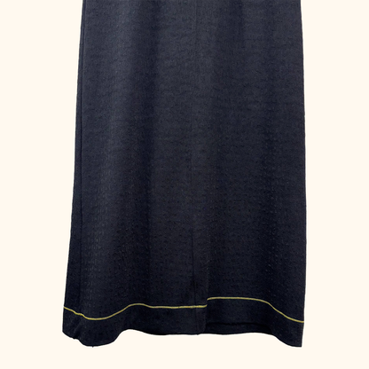 Ganni Black Contrast Stitch Maxi Dress - Size 10 Ganni