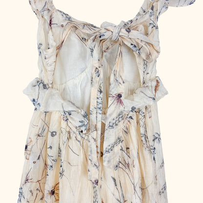 H&amp;M Cream Ruffle Backless Maxi Dress - Size Small H&amp;M