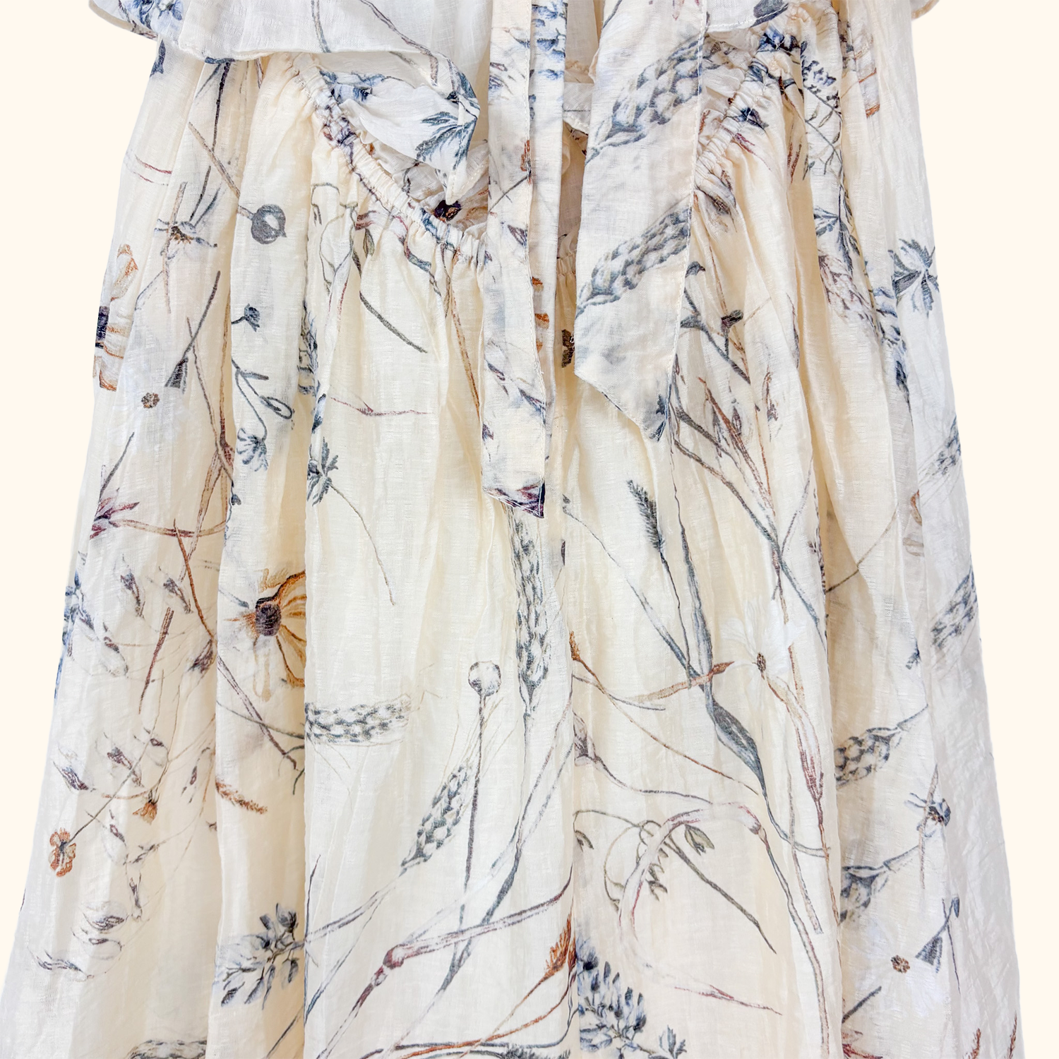 H&amp;M Cream Ruffle Backless Maxi Dress - Size Small H&amp;M