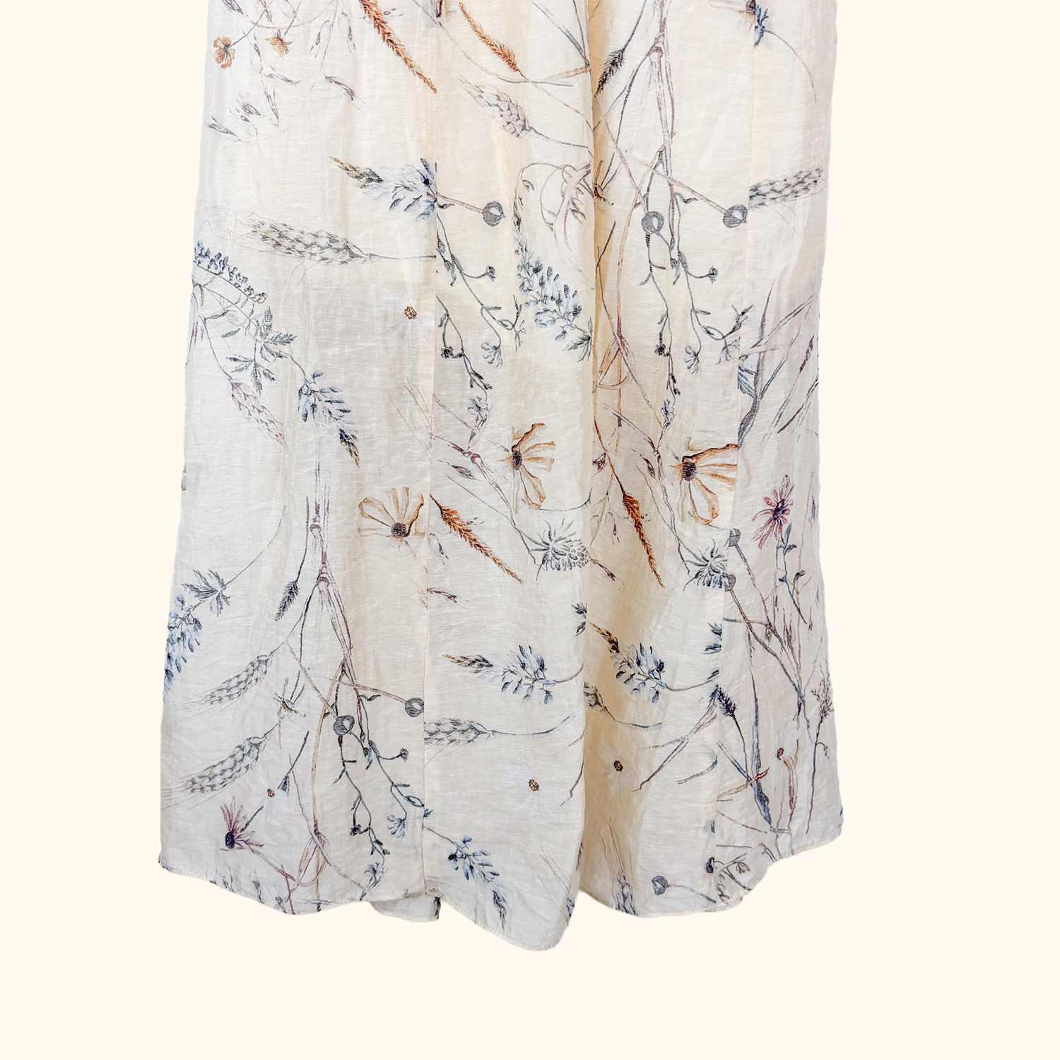 H&amp;M Cream Ruffle Backless Maxi Dress - Size Small H&amp;M
