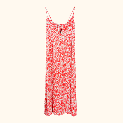 JDY Red Ditsy Floral Maxi Summer Dress - Size Large JDY