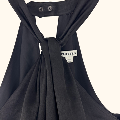 Whistles Black Sophia Satin Halter Neck Jumpsuit - Size 12 Whistles
