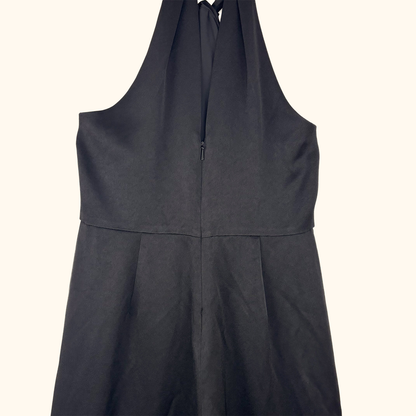 Whistles Black Sophia Satin Halter Neck Jumpsuit - Size 12 Whistles