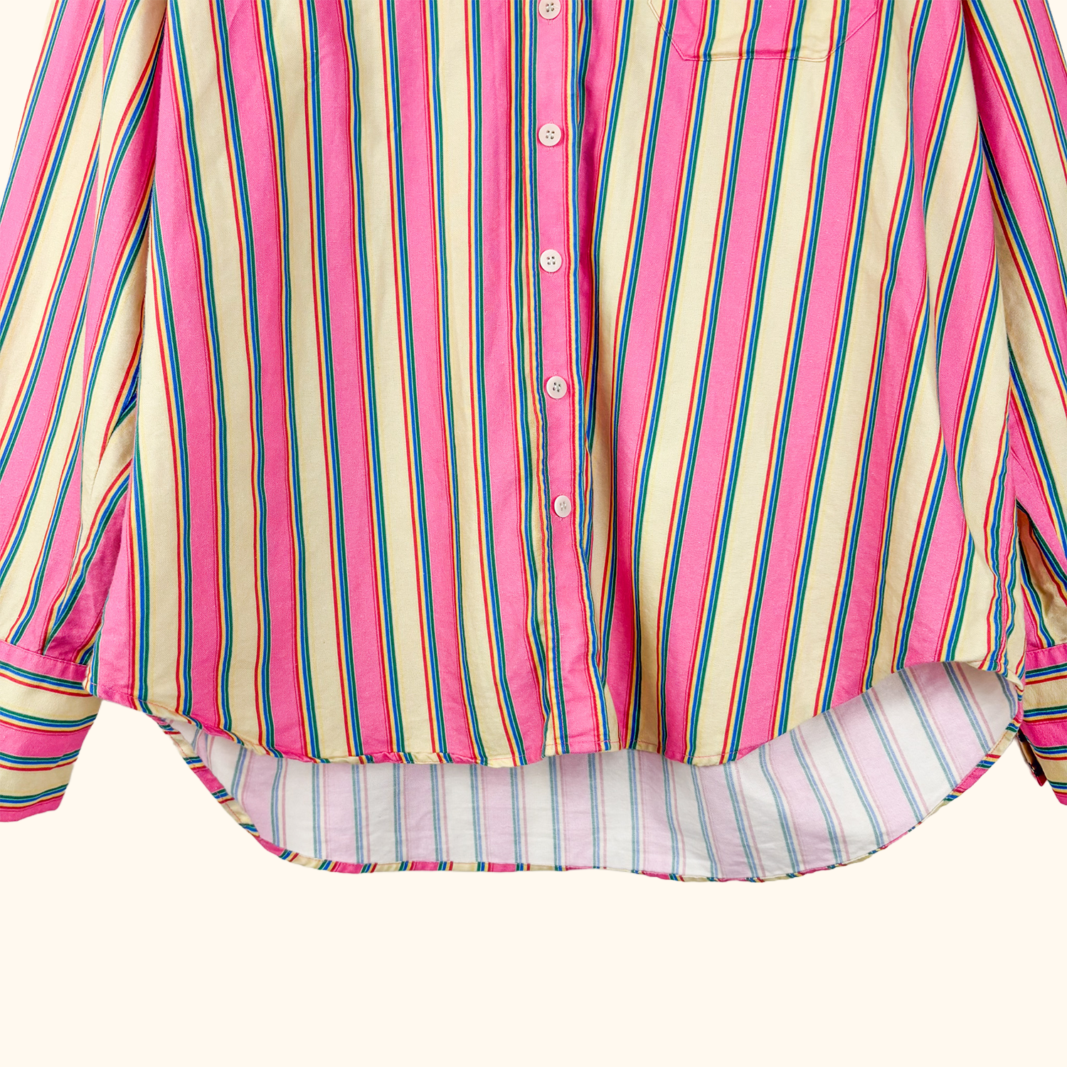 Djerf Avenue X Frankies Bikinis Striped Shirt - Size Large Djerf Avenue